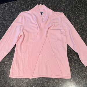 Ann Taylor 100% merino wool sweater with tie neck detail. Large. 3/4 sleeves